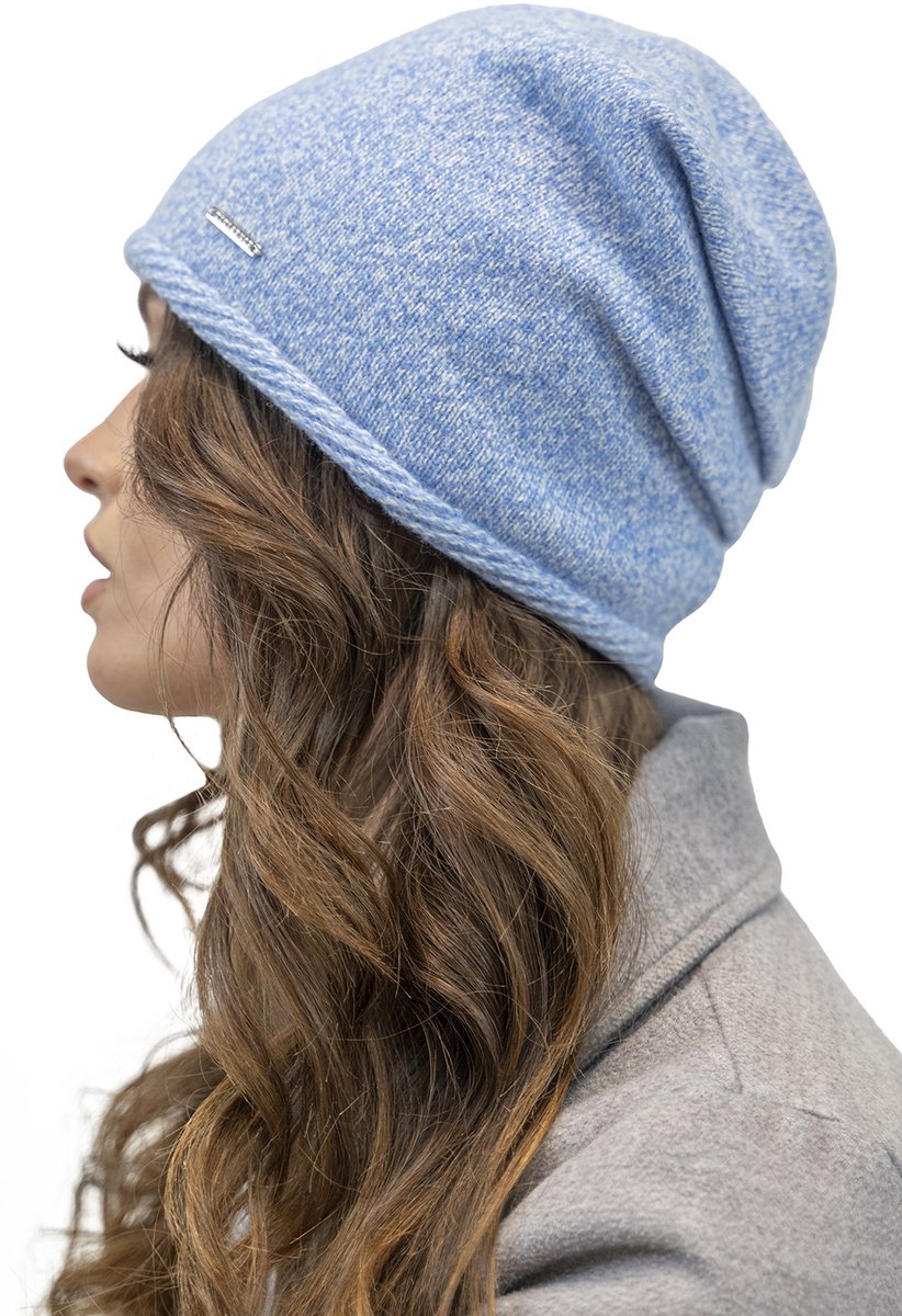 Vivisence Dames Winter Set Muts Sjaal Handschoenen - Wollen Garen Met Zachte Voering In De Muts Dubbelgeslagen Col En Rekbare Manchetten - Heerlijk Warm En Comfortabel Voor Dagelijks Gebruik - Lichtblauw gemêleerd — cadeau in Mode & Accessoires - foto 7