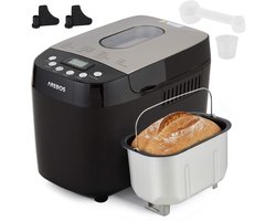 AREBOS Broodbakmachine 1500g met 15 Programma's Timer Deeginstellingen 850W