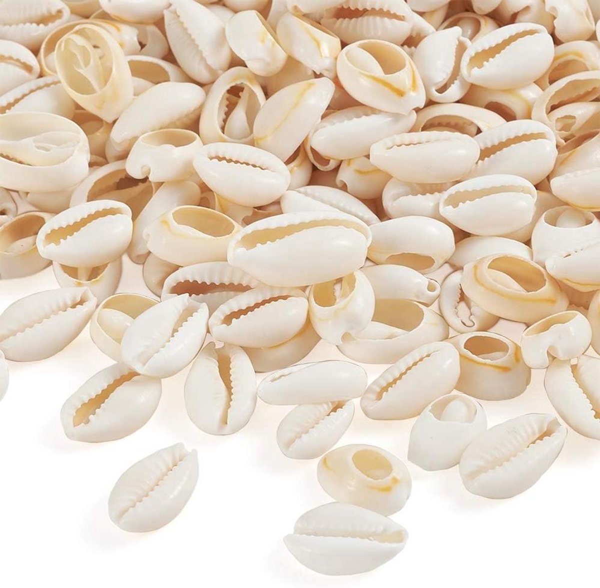 EGoods - Natuurlijke cowrie schelp kralen voor sieraden ambachten en woondecoraties 470 stks/500 g - oceaan strand spiraal zeeschelpen - 16-18 mm