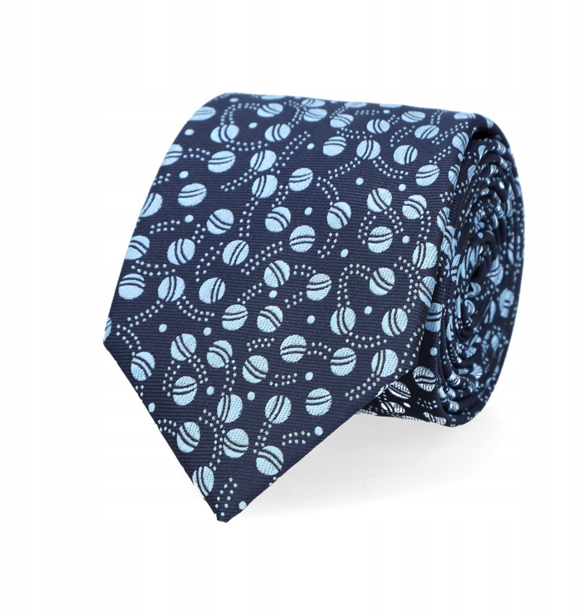 Lancerto Heren Strik Das Blauw Geometrisch Patroon Polyester