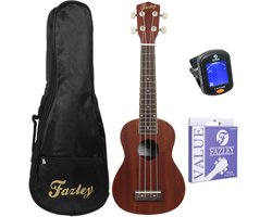 Sopraan Ukulele - Complete Starterset - Voor Beginners - Sapele Body - Incl. Hoes, Tuner, Draagriem, Schoonmaakdoek & Standaard - Naturel