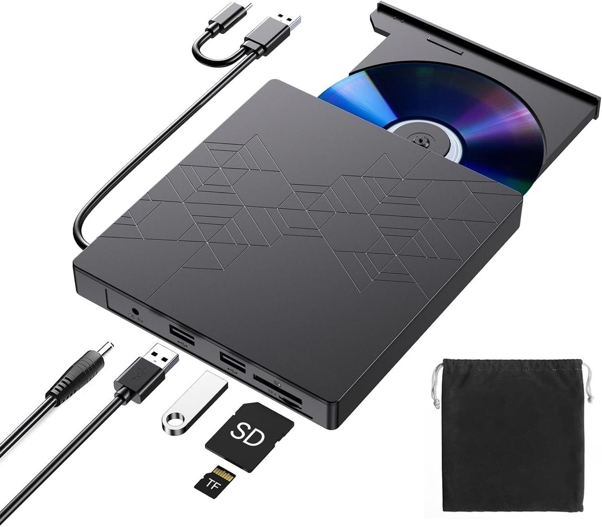 SNJY® CD Speler - DVD speler voor PC - Externe CD Speler Laptop