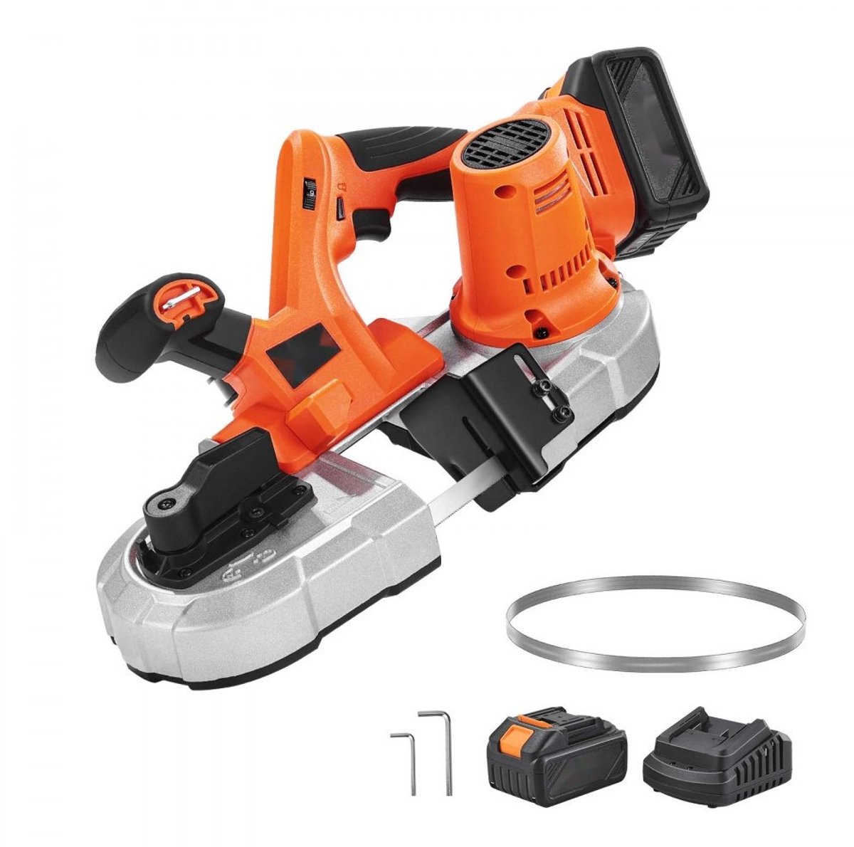Accu lintzaag - Metaallintzaag 20V - Zaagcapaciteit 65 x 65 mm - Borstelloze motor - Variabele snelheid 0–192 m/min - Inclusief 4.0 Ah accu + oplader - Voor metaal en hout