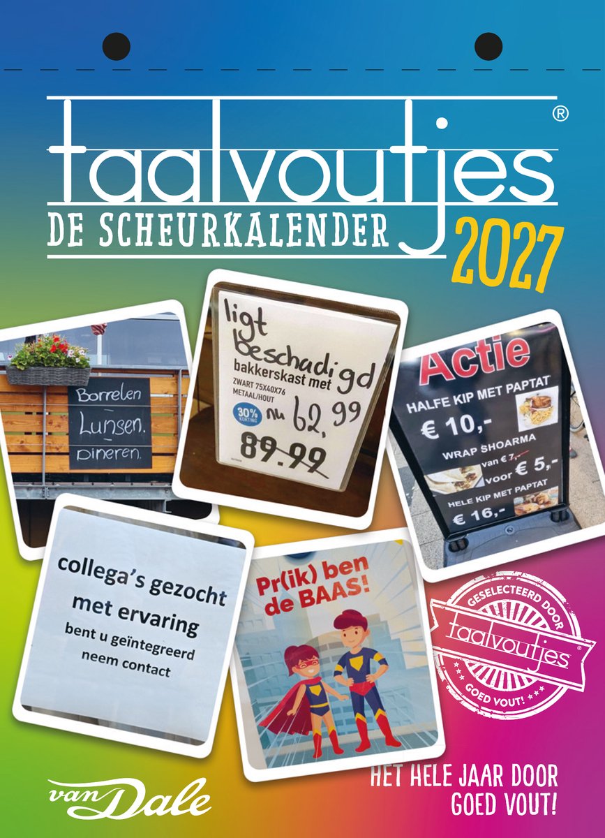 Kalenderwinkel Taalvoutjes scheurkalender 2027
