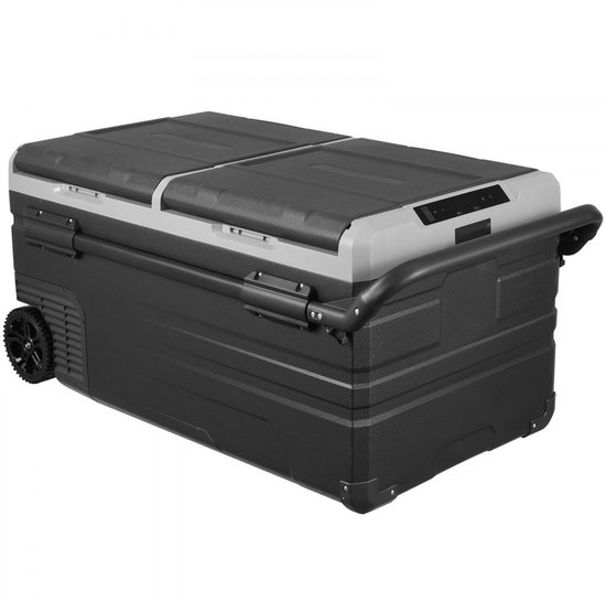 Autokoelkast - Draagbare compressor koelbox/vriezer - Inhoud 95 liter - Tweezone - Temperatuur -20°C tot 20°C - Voeding 12/24V & 100-240V - Met wielen en handvat - Voor kamperen van Merkloos — afbeelding 2
