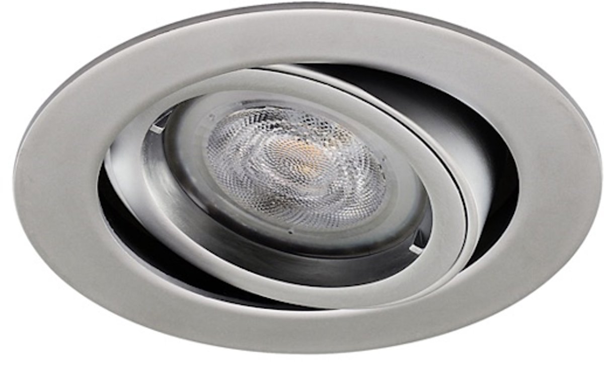 Platte inbouwspot Dillon -Rond Chrome -Extra Warm Wit -Dimbaar -3.7W -RTM Lighting LED