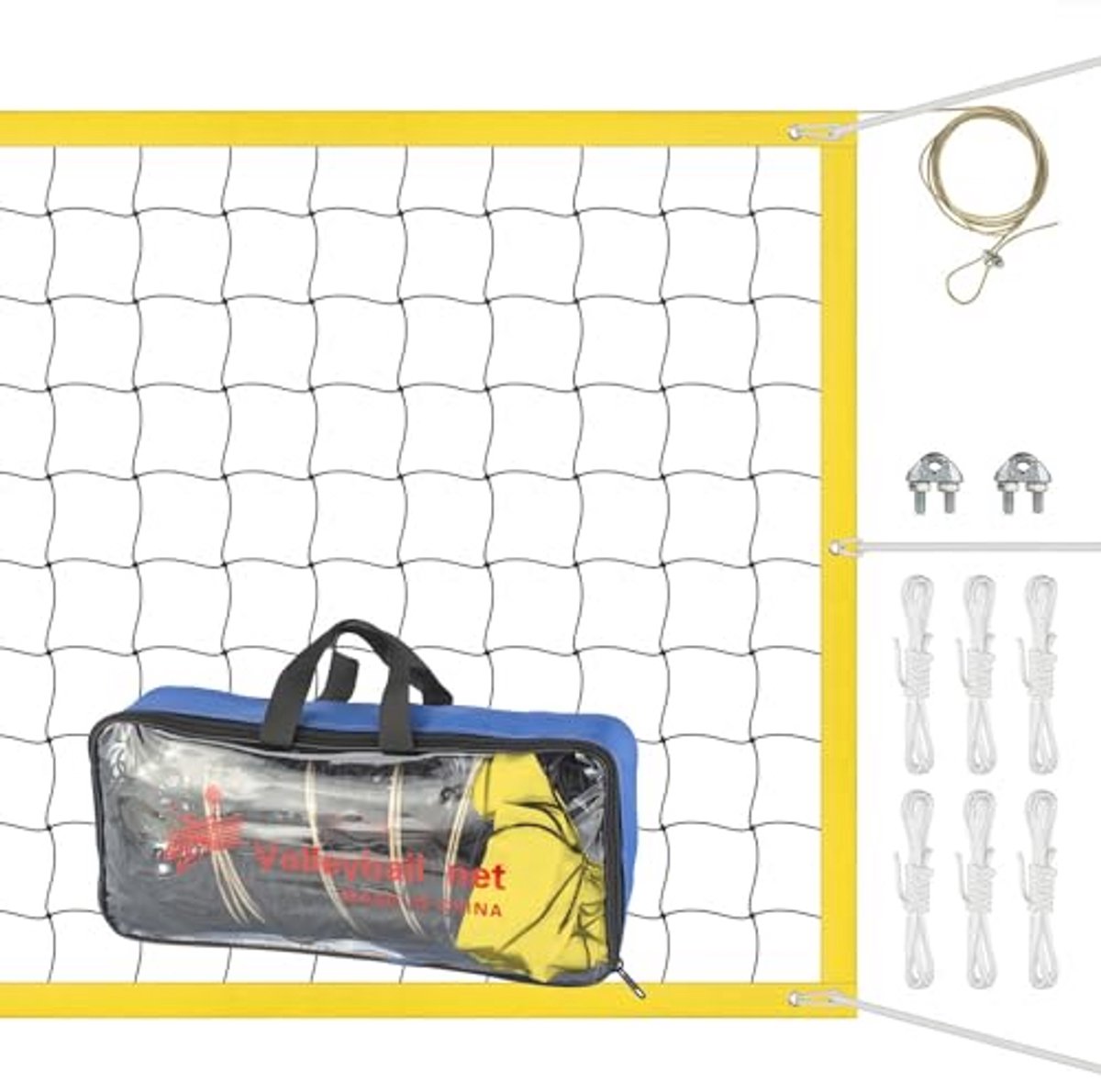 Zwaar belastbaar volleybalnet voor buiten, draagbaar voor strand en zwembad, ideaal voor achtertuin en schoolplein