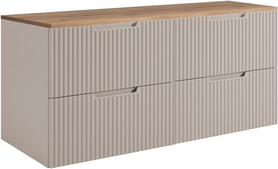 Modulo Badkamermeubel Met Wastafel | 80 Cm Donkerbruin Eiken Vlak Front Keramiek 1 Lade 101997