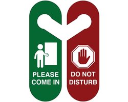 Deurhanger please come in do not disturb - Forex Re materiaal - dubbelzijdig | 25 x 8 cm