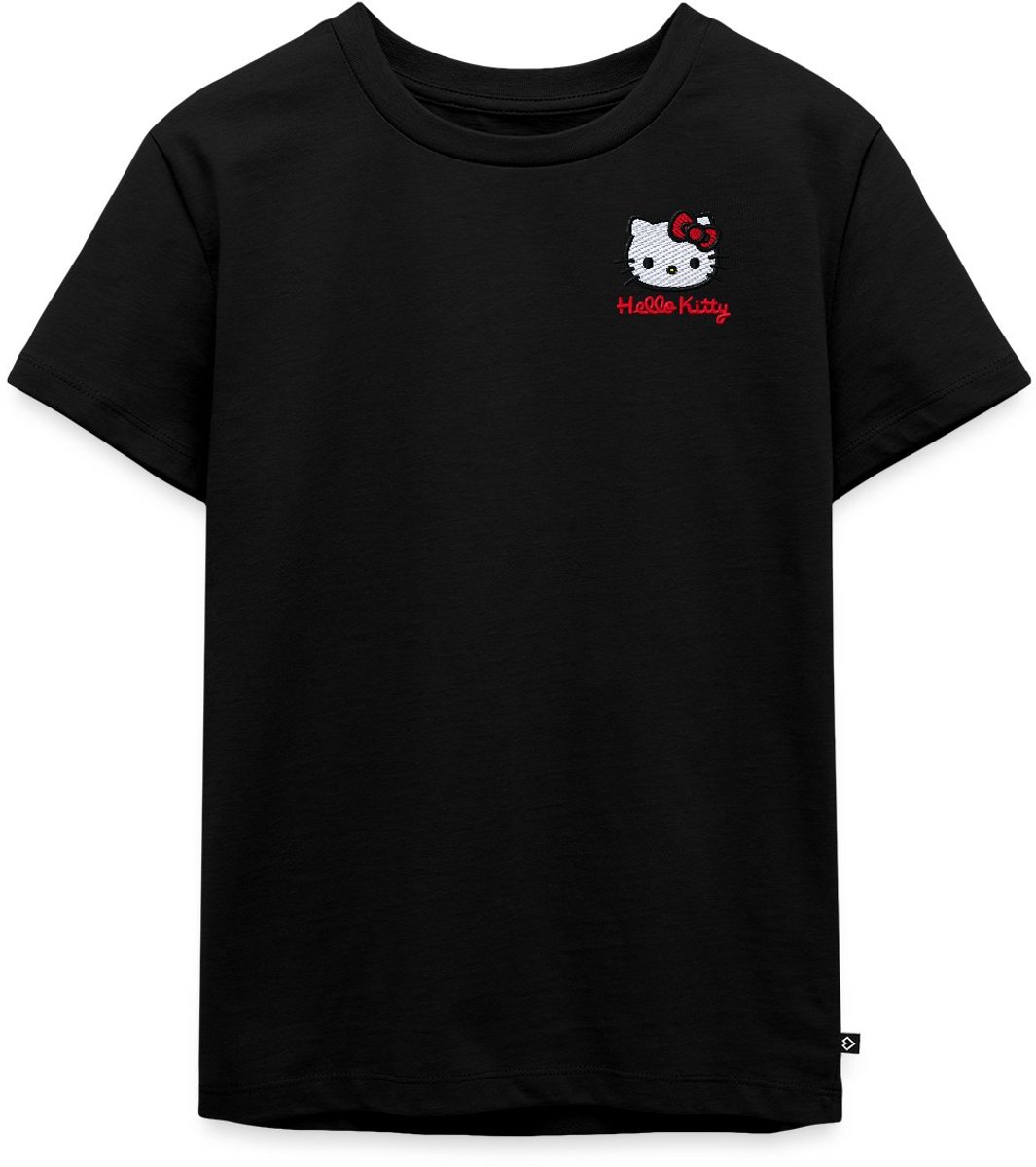 Hello Kitty Geborduurd Portret Premium T Shirt Kinderen