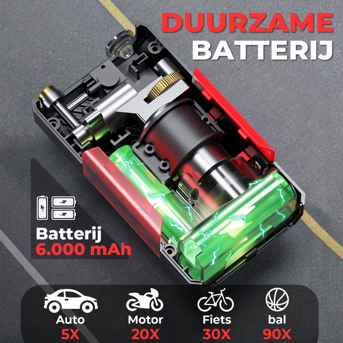 AutoXtreme Air-200 Bandenpomp Auto en Fiets 12V thumbnail 5