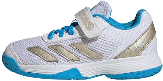 Foto: Adidas performance courtflash tennisschoenen met klittenband kids kinderen wit