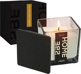 2BEHOME Geurkaars Sandalwood - 200 gram - Geurkaarsen in Glas - Geur Kaars - Geurbrander - Kaars - Wooden Luxury Collection - Zwart