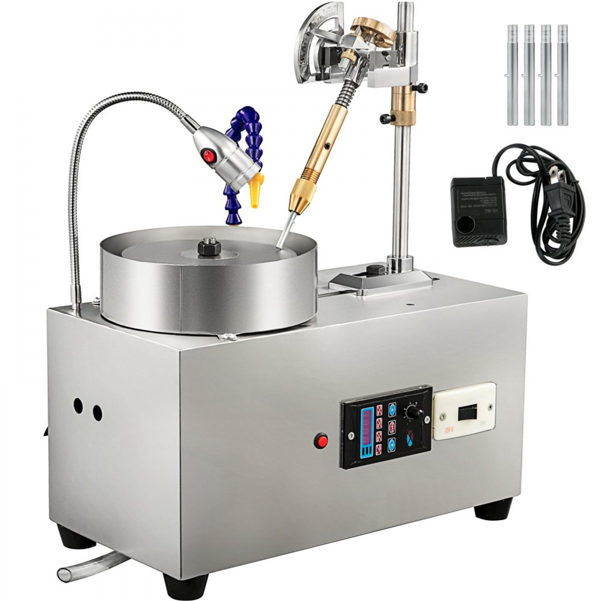 Edelsteen Facetteermachine - Lapidaire Slijp- en Polijstmachine - Vermogen 180 W - Toerental 2800 tpm - Mechanische Handgreep - Slijpen & Snijden - Voor Edelstenen/Jade