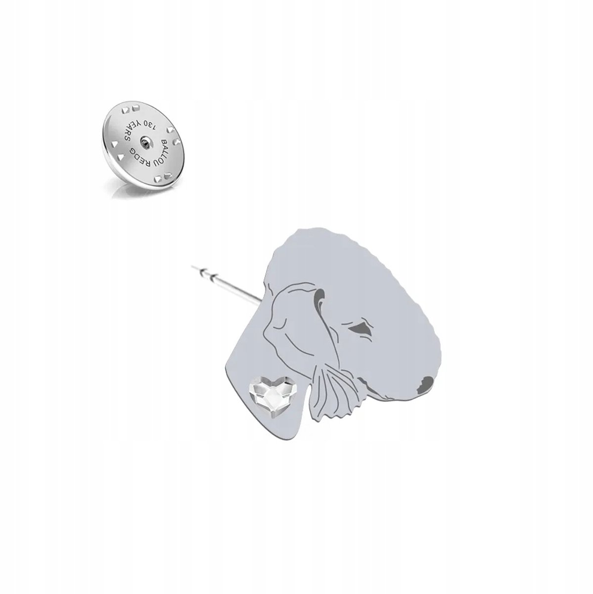 Zilveren Bedlington Terrier Pin 925 - Uniek Cadeau met Gratis Gravure