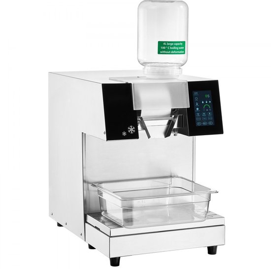 Schilferijsmachine - Commerciële sneeuwvlok-ijsmachine - Capaciteit 180 kg/24 uur - RVS Behuizing - Vloeistofkoeling - LCD-Touchscreen - Elektrisch van Merkloos — afbeelding 3