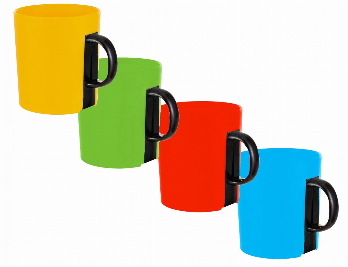 Kunststof Mok met Oor - 400ml - Kleurenmix