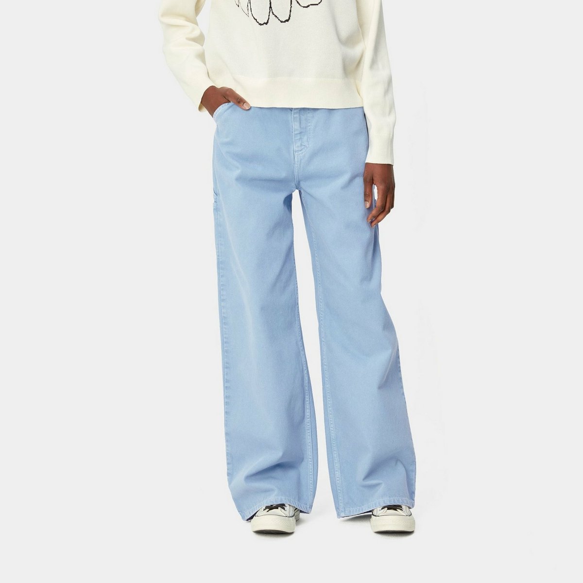 Carhartt w Jens pant frosted stone dyed Blauw