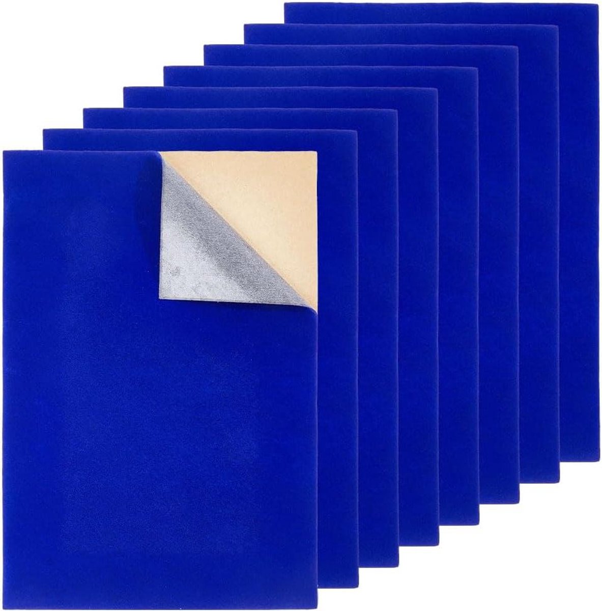 TTGoods - Zelfklevende stoffen vellen in blauw voor knutselen en handwerk - Set van 8 stuks