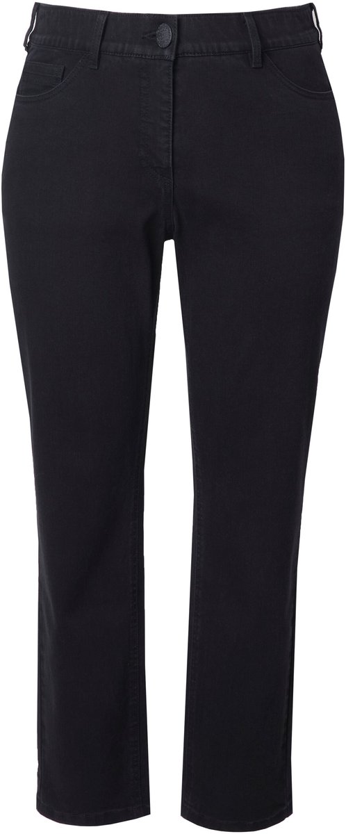Ulla Popken - Dames - Boyfriend jeans 5-pocketmodel comfortabele tailleband - Zwart - Maat 50