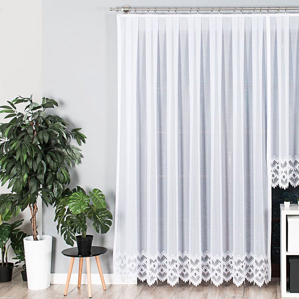 Markizeta Felicja - Gordijn Jacquard - Witte Kleur - 300x250 cm