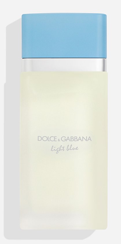 Flacon Dolce & Gabbana Light Blue Eau de Toilette avec bouchon bleu clair.