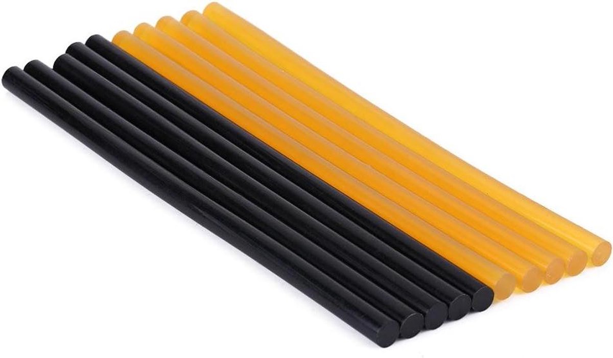 Ronte - Lijm Sticks voor Auto Reparatie en Deukverwijdering - 10 Stuks Set in Zwart & Geel - Reparatie Kit voor Deuken - Onderhoudsgereedschap met 11mm diameter.