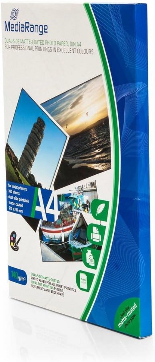 Fotopapier voor inkjetprinter - A4, mat, 140 g/m2, 100 vellen