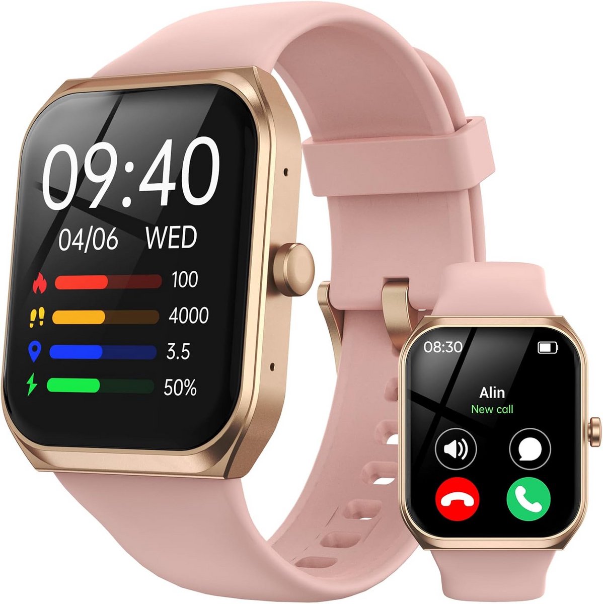 1.91 inch HD Smartwatch voor Vrouwen - IP68 Waterdicht met Hartslag & SpO2, Slaapmonitor, Sport & Activiteitstracker, WhatsApp Notificaties, Bluetooth Gesprekken - Android & iOS