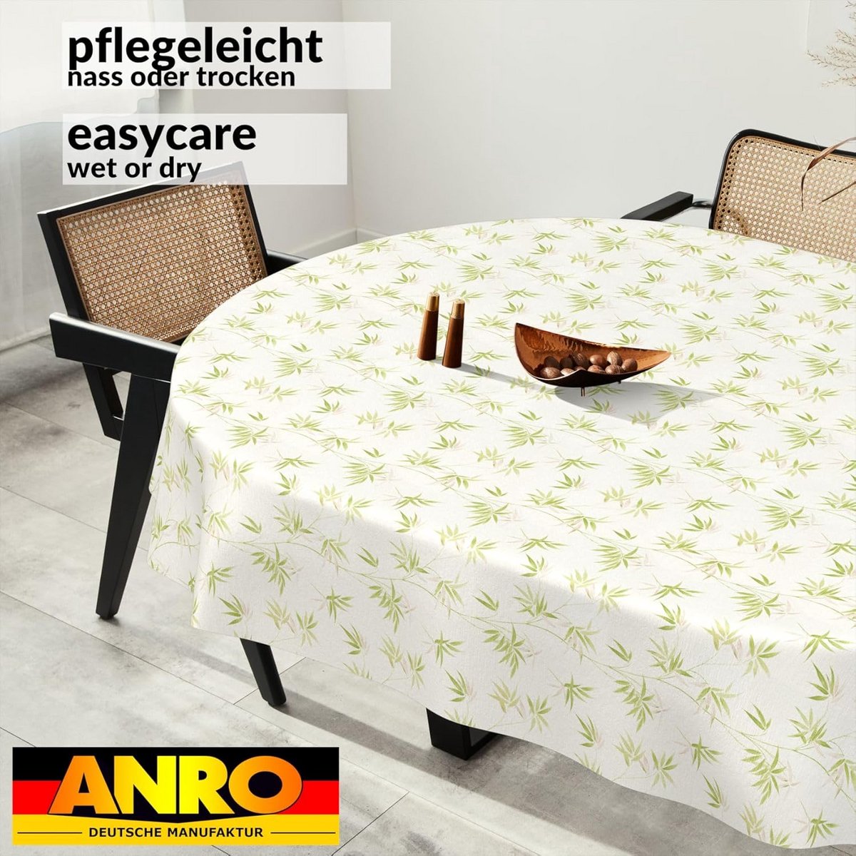 Ovale Wasbare Olie-cloth Tafelkleed 240 x 140 cm - Bamboe