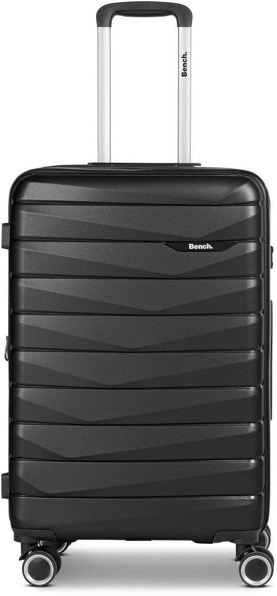 Bench Paris 4 wielen Trolley M 66 cm met uitbreidingsplooi - Harde bagage - TSA slot - black