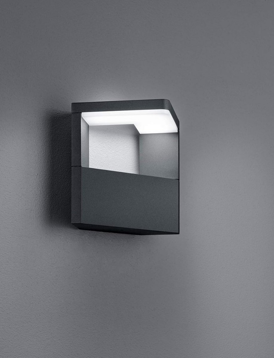 LED buitenwandlamp Ganges 9W, gegoten aluminium antraciet, 806 lumen, IP44
