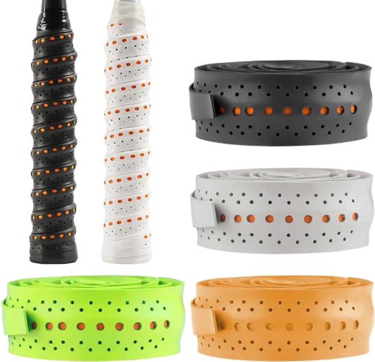 4 stuks zelfklevende gripband voor tennisrackets, padel- en badmintonrackets van antislip rubber