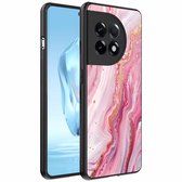 Coque pour OnePlus 12 avec motif marbre - Coque arrière en TPU rose - Compatible avec le OnePlus 12