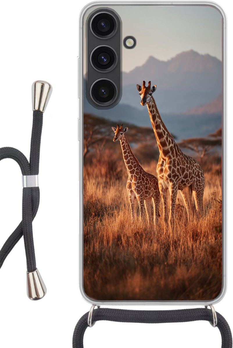 Giraffen - Hoog gras - Acaciabomen