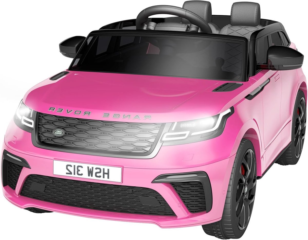 Range Rover Evoque elektrische kinderauto Accu Auto met Bluetooth en afstandsbediening - Roze -3 tot 6 jaar