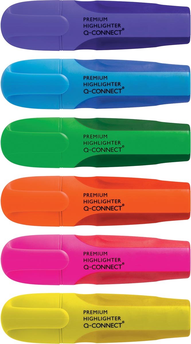 Q-CONNECT Premium markeerstift | geassorteerde kleuren | pak van 6 stuks
