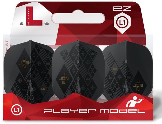 L-Style L1 EZ Jun Matsuda 2022 Champion Black - Dart Flights van L-Style — afbeelding 2