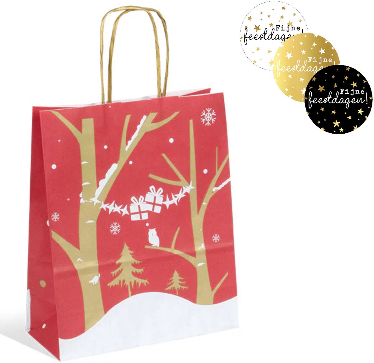 25 Petits Sacs Cadeaux En Papier 18x8x22 Cm Rouge Autocollants « Joyeux Noël » Sacs