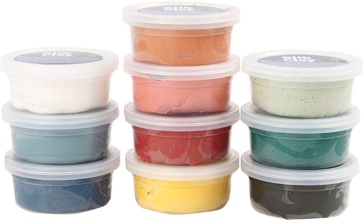 Silk Clay Boetseerklei Set - Zelfhardende Klei - Luchtdrogende Klei - Dusty Colours - DIY Klei - 10x40 g — afbeelding 3