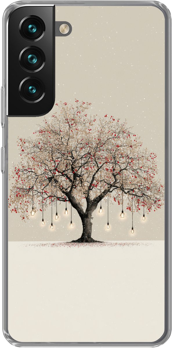 Telefoonhoesje Geschikt voor Samsung Galaxy S22 Plus hoesje - Lichtboom - Winter - Kerst - Meerkleurig - Siliconen Telefoonhoesje Telefoonhoesje