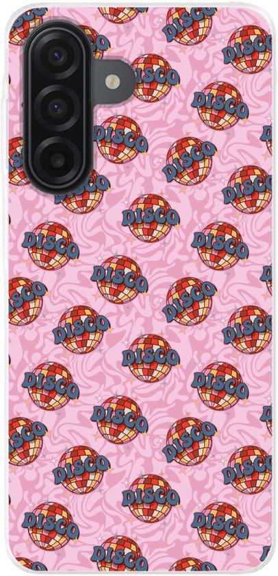 Étui de téléphone Convient pour Samsung Galaxy A17 étui - Disco - Bal - Motif - Rose - Siliconen Étui de téléphone Étui de téléphone