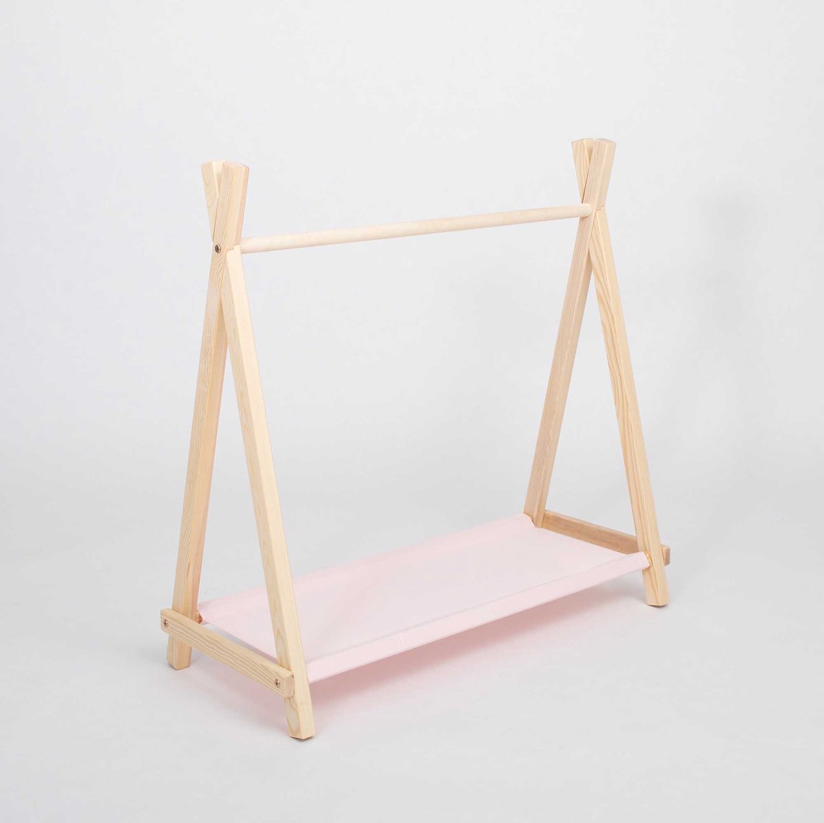 sweet home kledingrek tipi – dennenhout & roze