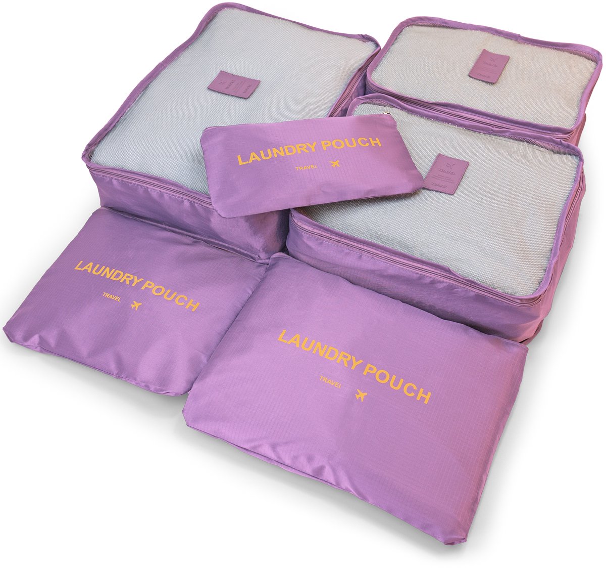 George Napoli Packing Cubes - Koffer Organizer Set - 6-delig - Reiszakken - Travel Cubes - Paars