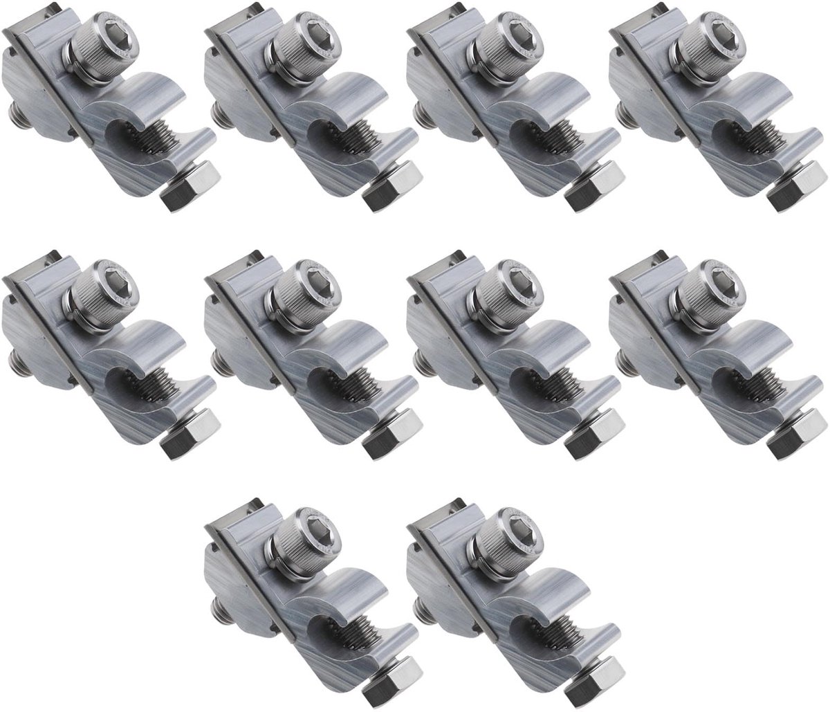 10 Stuks Zonnepaneel Aarding Klem Solar Rail Eindklem Adapter Aarding Klemmen Accessoires Voor Zonne-Montage Systeem Daken Vloeren Carports