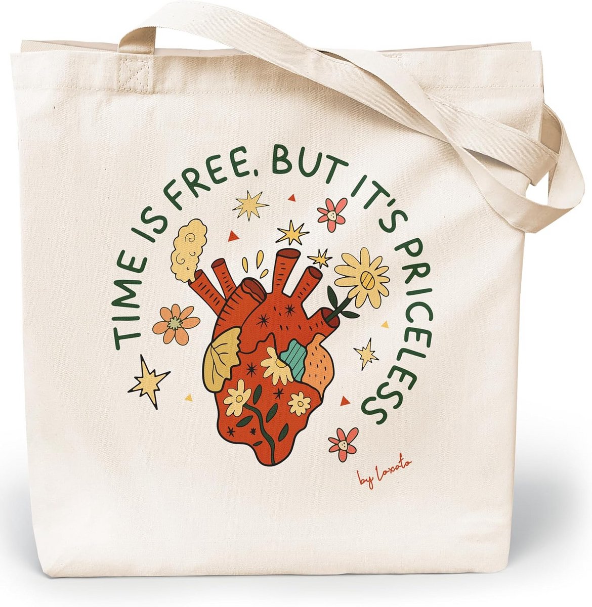 Stevige Katoenen Tassen 100% Katoen 35x42 cm - Duurzame Bedrukte Tote Bag met Lange Handvatten