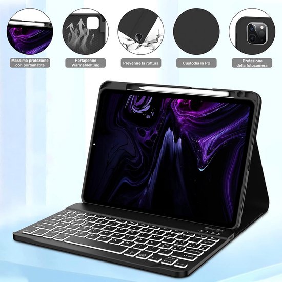 KingBlanc Étui pour iPad Air 11 (M3 2025 7e/M2 2024 6ème), iPad Air 5e