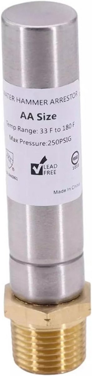 Waterslagdemper 1/2 inch RVS voor Wasmachine en Kraan - Geluidsarm en Duurzaam