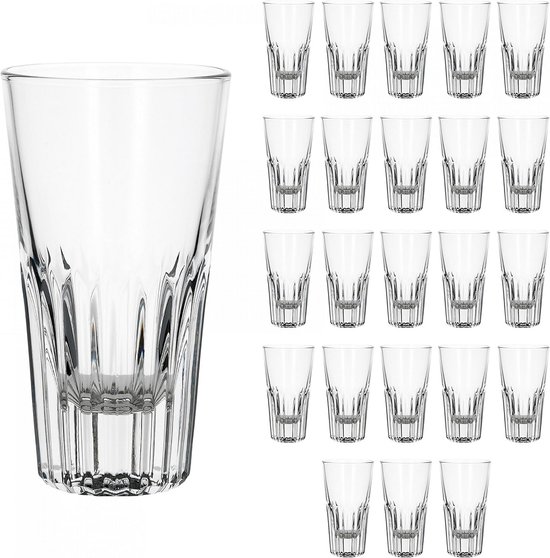 Set van 4 sierlijke tumbler whiskyglazen met reliëf