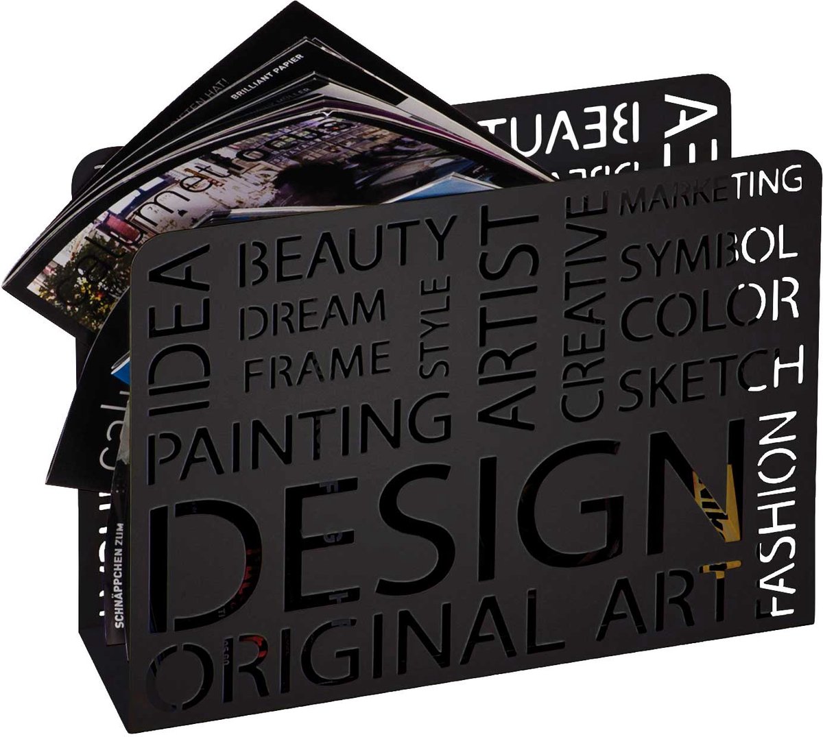 Tijdschriftenrek | 35 X 10 X 26 Cm | Zwart - Haku - Magazinehouders - Zwart - Metaal